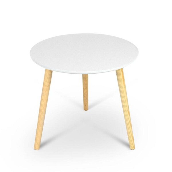 Hellofurniture Aura Round Wood Coffee Table White