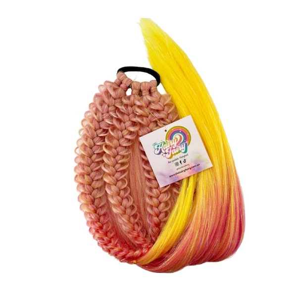 The Hairy Fairy Tie-in Ponytail - Sunrise Braided/Straight - 70cm/100g