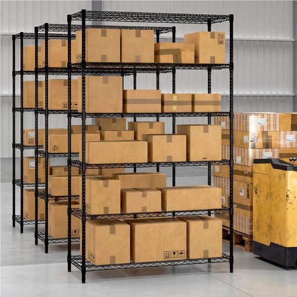 Giantex Metal Storage 6-Tier Heavy-Duty Adjustable Wire Shelving Unit w/Leveling Feet 2178 kg Load Capacity Rack Organizer for Kitchen Garage & Basement