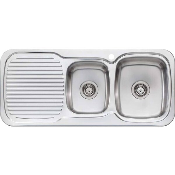 Oliveri LakeLand 1 & 3/4 Double Right Hand Bowl Inset Sink With Drainer LL137