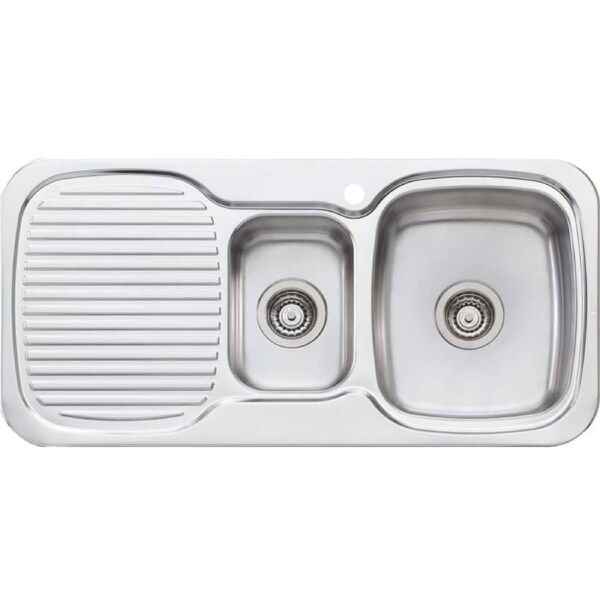 Oliveri LakeLand 1 & 1/2 Double Right Hand Bowl Inset Sink With Drainer LL127