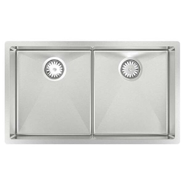 Abey Piazza Double Square Bowl Inset/Undermount/Flush Sink CR340D