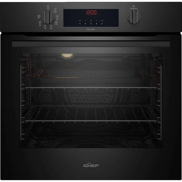 Chef 60cm Multifunction Electric Built-In Wall Oven Black CVEP614DB