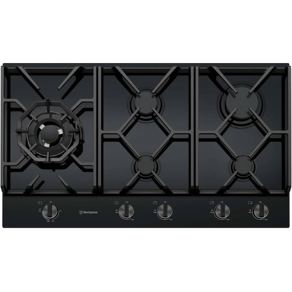 Westinghouse 90cm 5 Burner Black Ceramic Glass Gas Cooktop WHG959BD