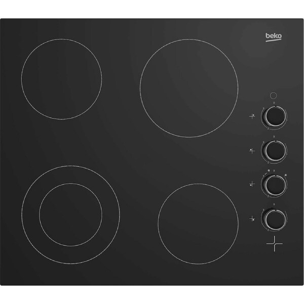 Beko 60cm Vitroceramic 4 Zone Electric Cooktop BCT601CG