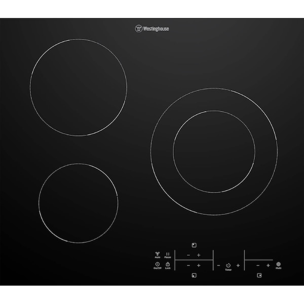 Westinghouse 60cm 3 Zone Black Ceramic Glass Electric Cooktop WHC633BE