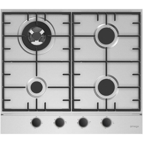 Omega 60cm 4 Burner Gas Cooktop Stainless Steel OCG604WX