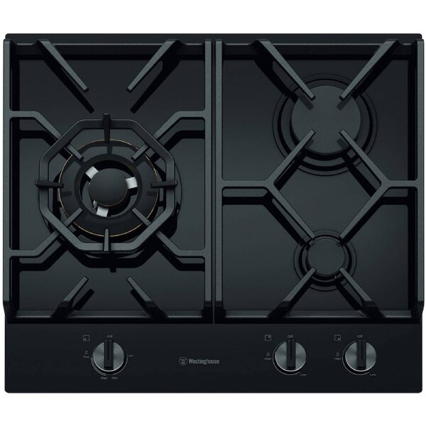Westinghouse 60cm 3 Burner Black Ceramic Glass Gas Cooktop WHG639BD