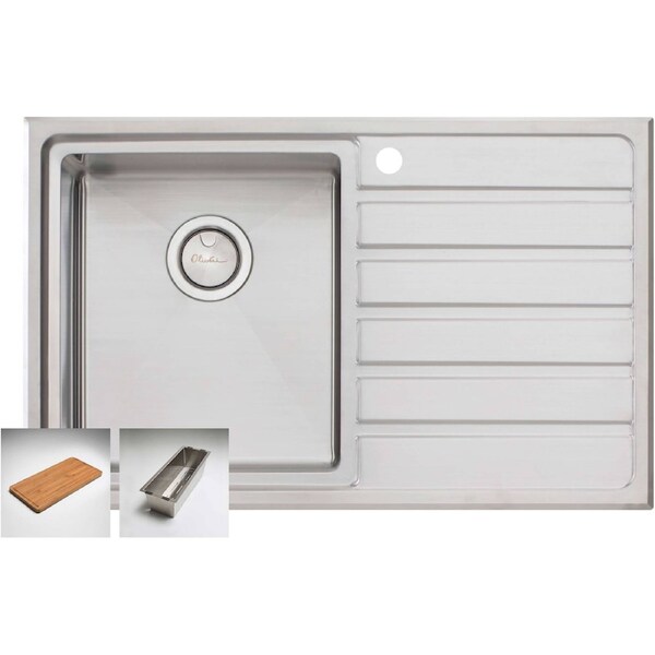 Oliveri Apollo Single Left Hand Bowl Inset/Undermount Sink With Drainer AP1421