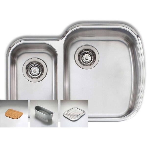 Oliveri Monet 1 & 1/2 Double Right Hand Bowl Undermount Sink MO72U