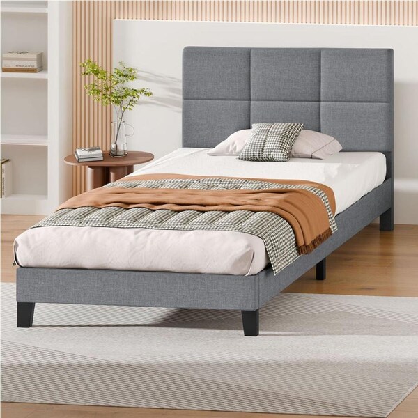 ALFORDSON Bed Frame Single Size Fabric Grey