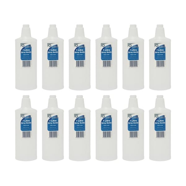 12PK Edco Large Diameter Moulded Measurement Reusable Spray Bottle 1L