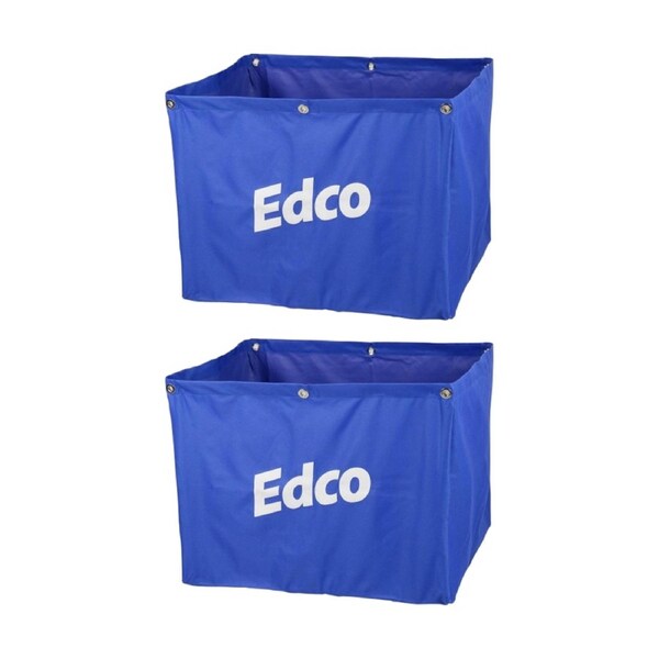 2PK Edco 210L Metal Scissor Trolley Replacement Bag 79x59x48cm Blue