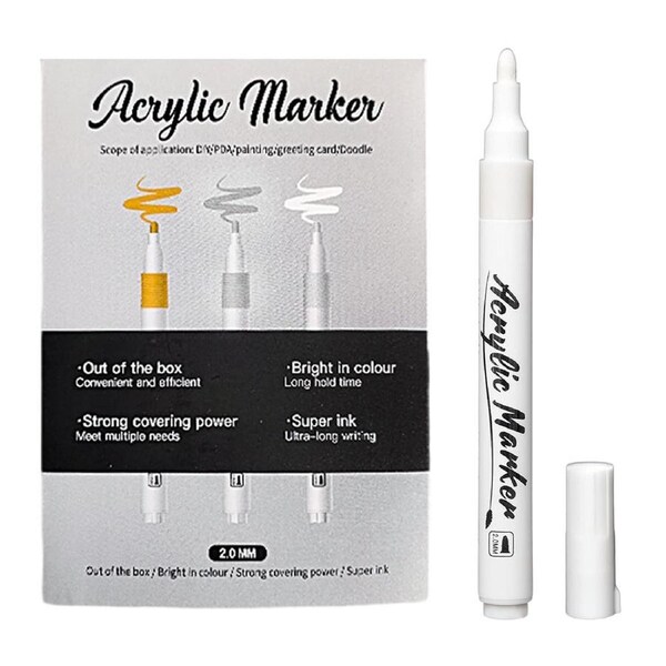 HOLALA Markers Pen 9 Pack Fine Tip Acrylic White Permanent Markers