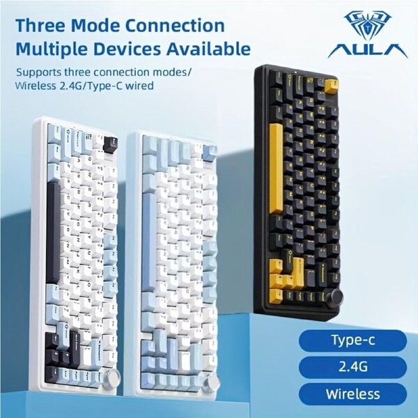 Wireless Gaming Keyboard Tri-Mode Mechanical Keyboard Hot Swappable Custom Keyboard Gasket Mechanical Keyboard BT/2.4GHz/USB-C LEOBOG Reaper Switch