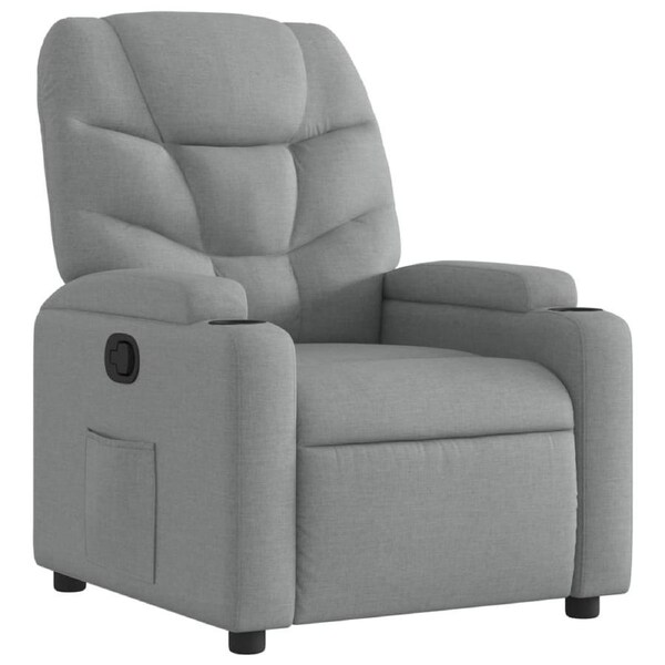 Recliner Chair Light Grey Fabric vidaXL