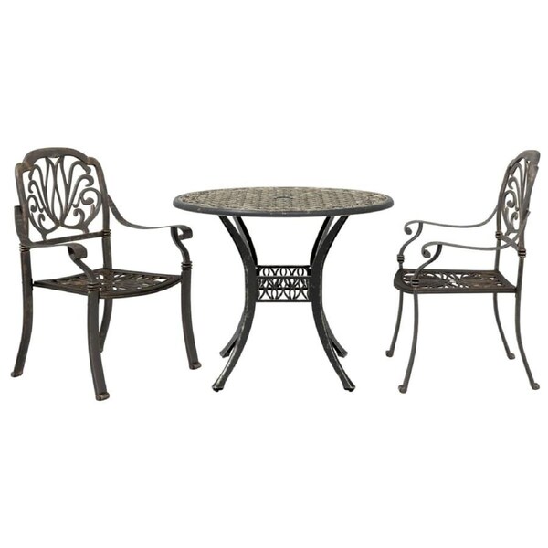 3 Piece Bistro Set Bronze Cast Aluminium vidaXL