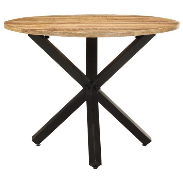 Dining Table Round 100x100x75 cm Rough Mango Wood vidaXL