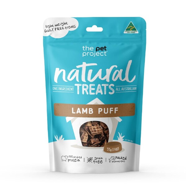 The Pet Project Natural Dog Treats Lamb Puff Training Treats 55g