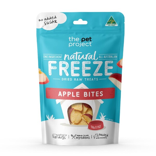 The Pet Project Freeze Dried Dog Treats Apple Bites 50g