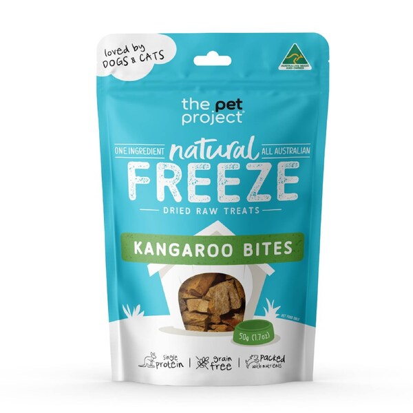 The Pet Project Freeze Dried Dog Treats Kangaroo Bites 50g