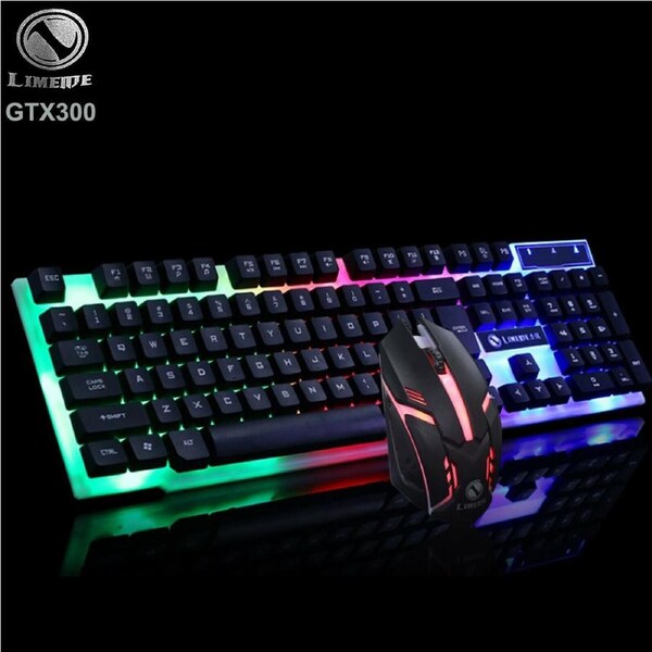 RGB Backlight Backlit Gaming Mechanical Keyboard and Optical Mouse Combo Set