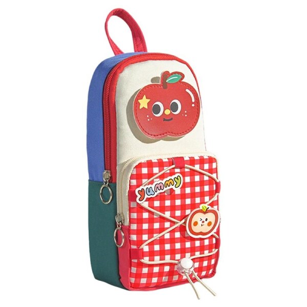 HOLALA Cute Pencil Case Large Zippered Pen Pouch Organizer Back to School Gift for Girls-Apple
