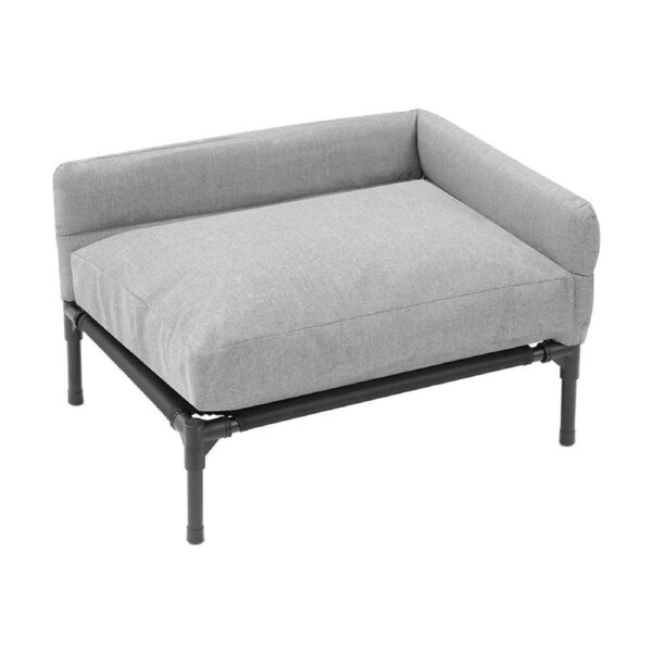 Paws And Claws Elevated Sofa Pet Bed Med - 64.5x49x38.5cm Linen Grey - Durable, Washable, Removable Cushion, Indoor/Outdoor Use