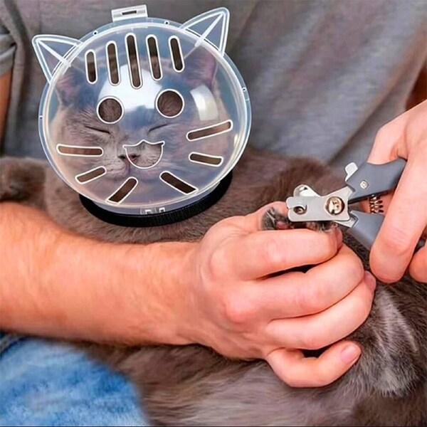 2 Pack Cat Transparent Muzzle With Breathable Hood Cat Muzzle For Grooming