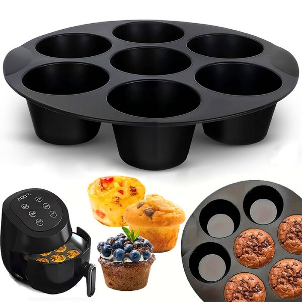 5 Pack Silicone Egg Bite Molds For Air Fryer 7-Cavity Non-Stick Muffin Pan For Cupcakes/Quiches