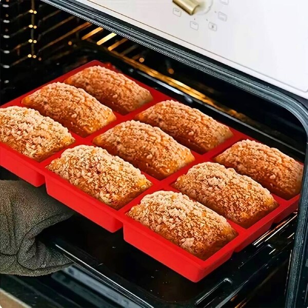 2pcs Silicone Loaf Pan Non-Stick Bread Pan 9 Cavity Silicone Bread Baking Mold