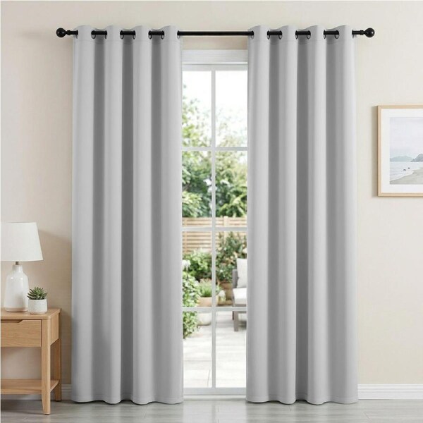 Artiss Blockout Curtains 2X 132x213cm Thermal Insulated Eyelet Drapes Grey