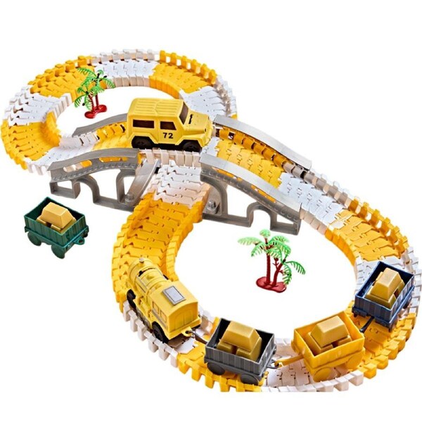 HOLALA 151Pcs Engineering Rail Car Construction Race Tracks for Kids Toys