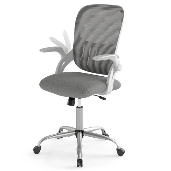 Giantex Ergonomic Office Desk Chair w/Breathable Mesh Back Height Adjustable Swivel Comfortable Sponge Cushion Wide Task Chair for Conference Room