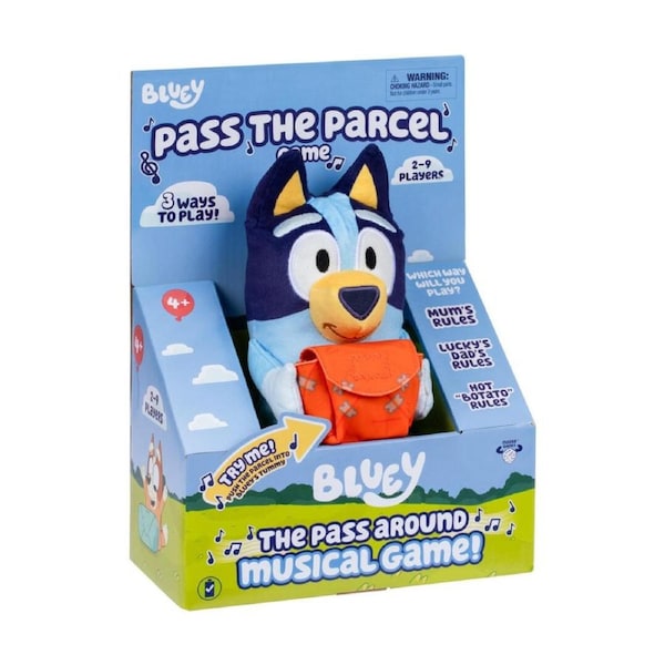 Moose Games Bluey Pass The Parcel Game Kids Musical Plush Toy 3y+