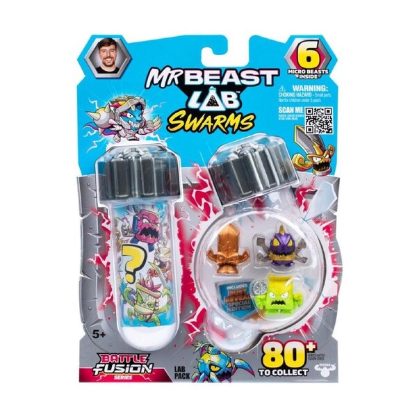 6pc MrBeast Lab Swarms Series 4 Mystery Micro Beasts Kids Toy 5y+ Assorted