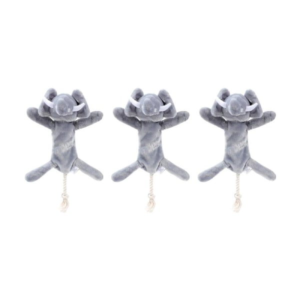 3x Paws And Claws Safari Rope Skeleton Plush Elephant Dog Pull/Tug Toy 38x12cm