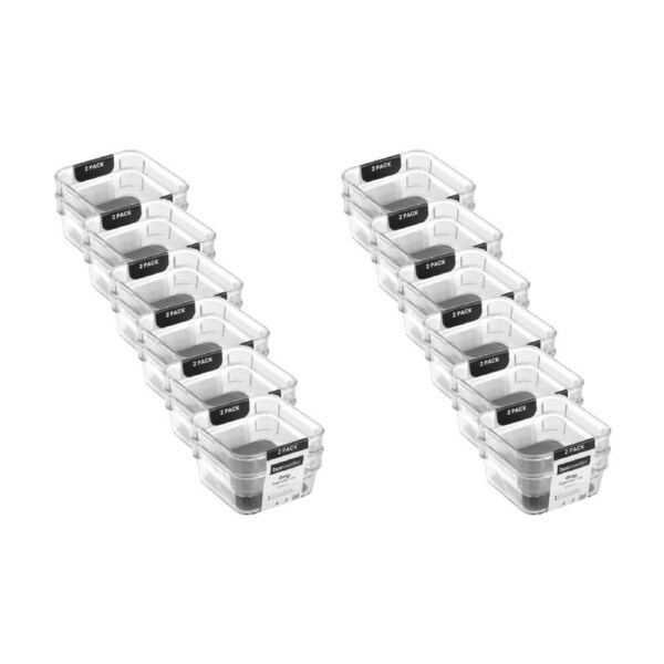12x 2pc Boxsweden Crystal Grip Modular Organiser Storage Tray Set 9x9x4.5cm