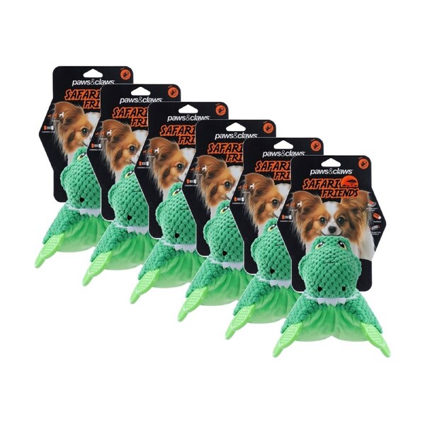 6x Paws And Claws Plush Animals W/ Feet Pet Dog Chew/Tug Toy 23x12x9cm Assorted