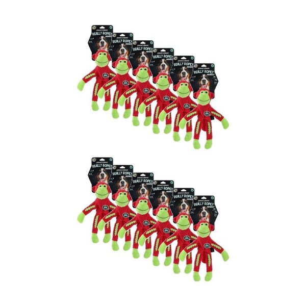 12x Paws And Claws Plush Monkey Pet Dog Chew/Tug Toy W/ Rope Skeleton Assorted