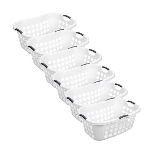6x Boxsweden Laundry/Clothing Carry Basket Hip Hugger Hamper 48L Assorted