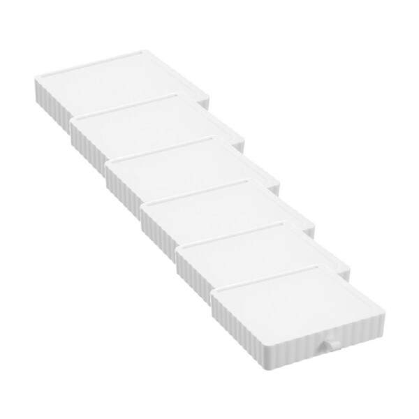 6x Boxsweden Rippled Stacking Drawer Organiser Ribbed Storage 20x18x4cm Assorted