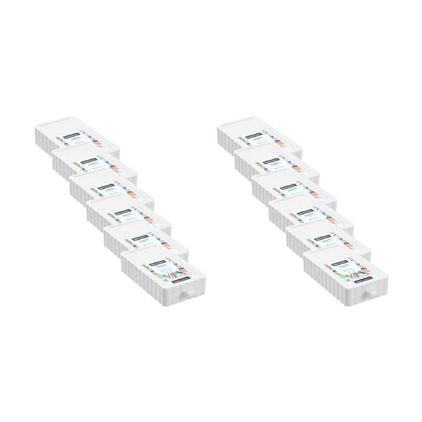 12x Boxsweden Rippled Stacking Drawer Organiser Ribbed Storage 10x18x4cm Assorted