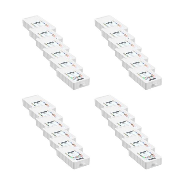 24x Boxsweden Rippled Stacking Drawer Organiser Ribbed Storage 10x18x4cm Assorted