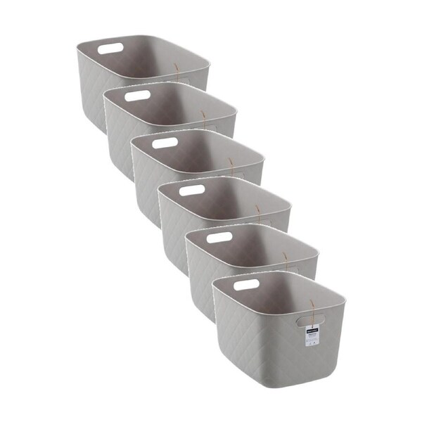 6x Boxsweden Diamond Quilted Home Storage Basket Large 38x28x22cm Assorted