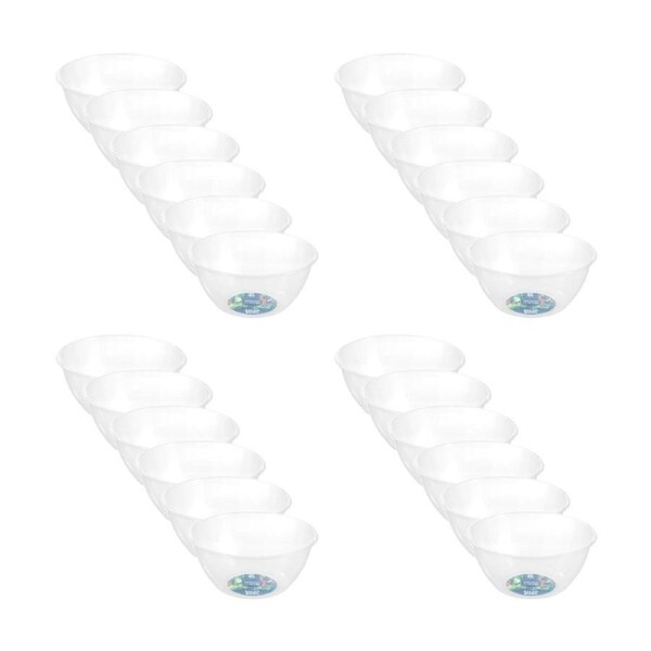 24x Lemon And Lime Large Plastic Serving/Salad Bowl 6L Clear 32.5cm