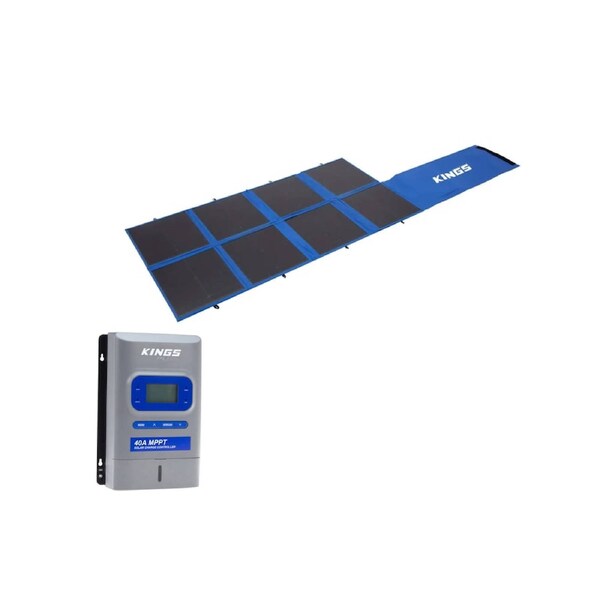 Kings 240W Folding Solar Blanket + Plus 40 Amp MPPT Solar Regulator 12 and 24 V