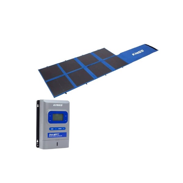 Kings 240W Folding Solar Blanket + Plus MPPT Solar Regulator 12 and 24 V