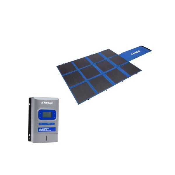 Kings 360W Folding Solar Blanket + Plus 40 Amp MPPT Solar Regulator 12 and 24 V