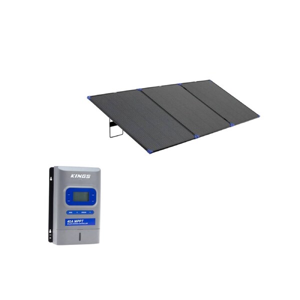 Kings 300W Folding Solar Panel + Plus 40 Amp MPPT Solar Regulator 12 and 24 V